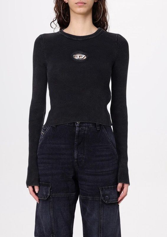 Diesel, Dames, Truien, Zwart, Maat: M Katoen,