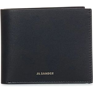 Jil Sander, Accessoires, Heren, Zwart, ONE Size, Leer, Zwarte Kalfsleren Portemonnee