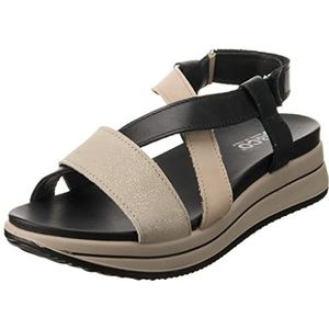 Igi&Co Dames Sindy, sandalen met wig, botten/zwart, 36 EU, Zwarte botten, 36 EU