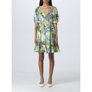 Liu Jo - Jurk - Veelkleurig - 100% Katoen - Pofmouwen - Gelaagde Rok