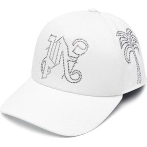 Palm Angels, Witte katoenen baseballpet Wit, Heren, Maat:ONE Size