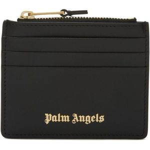 Palm Angels, Kaarthouder met logo Zwart, Dames, Maat:ONE Size