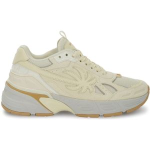 Palm Angels - PA 4 Sneakers - Beige - Leer - Vetersluiting - Logo Patch