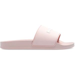 Palm Angels, Rubberen slides met logo Roze, Dames, Maat:40 EU