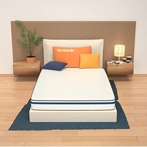 MiaSuite matras voor Frans bed, 120 x 195, hoogte 14 cm, orthopedisch, met medisch hulpmiddel, 3 cm geheugenschuim, 9 zones en 9 cm waterfoamplaat