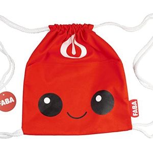 FABA - Rugzak van katoen, tas voor verhalenvertellers Faba, praktische en veilige sluiting met dubbele koorden, kleur rood