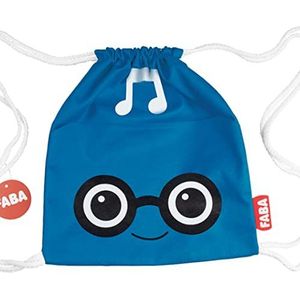 FABA - Rugzak, katoenen tas, tas voor FABA-verhalenverteller, praktische en veilige sluiting met dubbele koorden, kleur: blauw