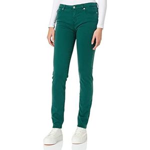 Moschino Love Women's Garment Dyed Twill with Black Shiny Logo Back Tag Casual Broek, Groen, 26