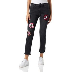 Love Moschino Skinny fit Cropped 5-Pocket Trousers Pantalon décontracté, Black, 29 aux Femmes, Noir, 29