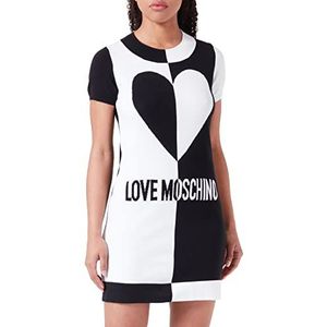 Love Moschino Jurk met korte mouwen, damesjurk, Zwart/Wit