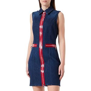 Love Moschino Mouwloze jurk voor dames, chemisier, donkerblauw denim, 44, donkerblauw (dark blue denim), 44