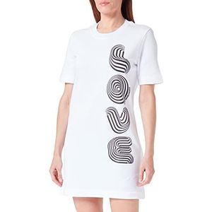 Love Moschino Damesjurk met korte mouwen, regular fit jurk, wit (optical white), 38