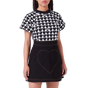 Love Moschino Dames met Maxi Stitched Heart Minisrok, zwart, 40