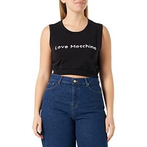 Love Moschino Dames Cropped TOP, zwart, 40, zwart, 40