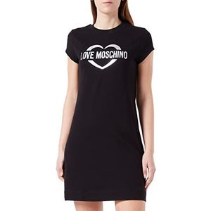 Love Moschino Dames Slim fit A-lijn Korte Mouwen Jurk, Zwart, 40, zwart, 40