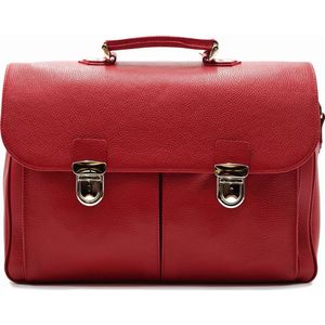 20S Design leren aktetas 17,3 classic rood