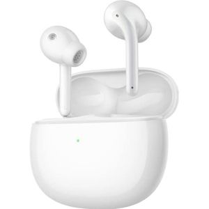 Xiaomi Buds 3 (Gloss White) met USB-C-kabel, 1 m, Bluetooth 5.2-verbinding, tot 32 uur levensduur, ruisonderdrukking tot 40 dB, stof- en waterdicht, Italiaanse versie
