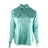 Pinko - Blouse - Groen - Zijdemix - Lange Mouwen