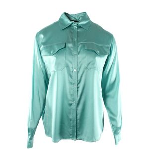 Pinko - Blouse - Groen - Zijdemix - Lange Mouwen