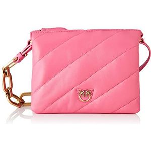 Pinko Twins Mini Maxi Quilt Crossbody - Fuchsia/Gold