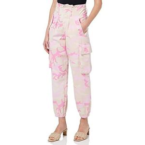 Pinko Fitness Cargo Bull Camouflage broek voor dames, Nn7_mult.nudo/roze