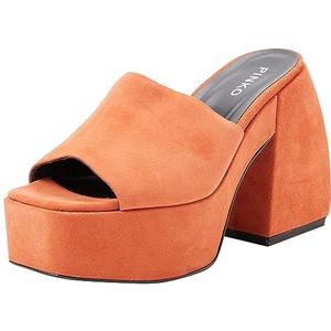 Pinko Margaux Wedge Suede Sandalen met sleehak voor dames, a71 vibrerende aranc, 35 EU