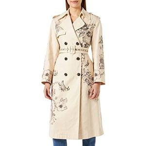 Pinko, Mantels, Dames, Beige, M, Katoen, Beige Katoenen Trenchcoat voor Vrouwen