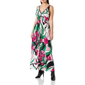 Pinko Hazelnootjurk van canvas, vloeiend, casual, voor dames, Zpa_multi zwart/fuchsia, 32 NL