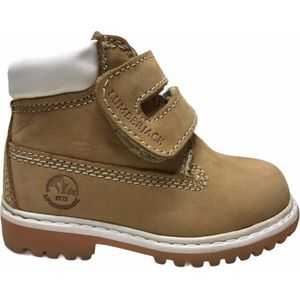 Lumberjack velcro timber lederen bottine Little  geel wit mt 24