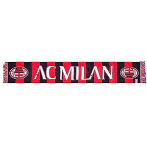AC Milan officiële sjaal, gestreept, grafisch met AC Milan, jacquard-gebreid, acryl, rood, zwart, eenheidsmaat