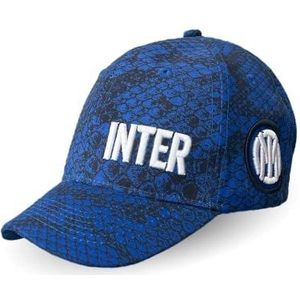 ZeroPlayer Inter baseballpet met vizier, Pythonaat-afbeelding, nieuw logo, polyester, blauw, eenheidsmaat verstelbaar