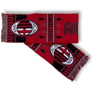 AC Milan Officiële sjaal Christmas, Limited Edition voor Kerstmis, jacquard, acryl, zwart, rood, eenheidsmaat