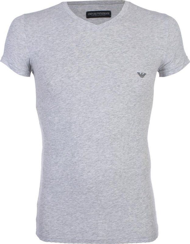Emporio Armani - T-shirt - Korte Mouwen - Katoen - V-hals - Elastisch