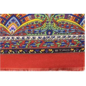 Etro, Multicolour Sjaal van Kasjmier Zijde Mix Veelkleurig, Dames, Maat:ONE Size