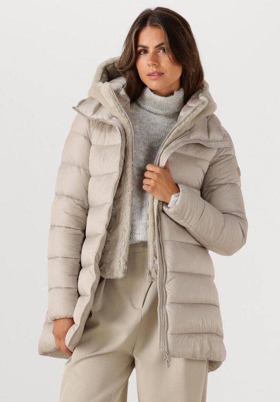 SAVE THE DUCK Matilda Jassen Dames - Winterjas - Beige - Maat XS
