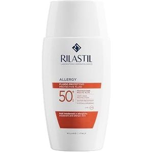Rilastil Allergie, zonbescherming voor mensen met allergieën met zonintolerante huid, waterbestendig SPF50 voor intolerante en allergische huid, verpakking van 50 ml