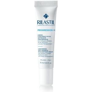 Rilastil - Progressie(+) anti-rimpel oogcontouren, hydrateert, verstevigt en verstevigt met hyaluronzuur en Biotech collageen, voor pre- en menopauze huid, voor alle huidtypes, 15 ml