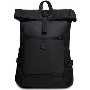 Invicta-rugzak, opvouwbaar, zwart, PC-zak en waterfleszak, voor op reis, op kantoor en in de vrije tijd, voor volwassenen, kinderen, uniseks, 100% ecologisch materiaal