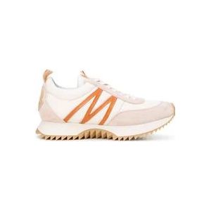 Moncler Nylon en Suède Lage Sneakers , Pink , Dames , Maat: 41 EU