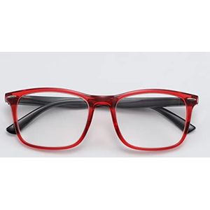 Corpootto Crystal leesbril, rood-zwart, standaard unisex volwassenen, Rood-Zwart, Eén maat