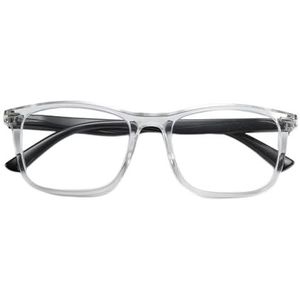 Corpootto Crystal leesbril, transparant-zwart, standaard unisex volwassenen, transparant, zwart, Eén maat