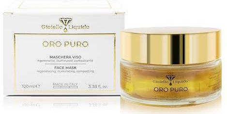 Face Mask with Pure Hyaluronic Acid - Colloidal Gold - Regenerates Face Cells and Collagen - Face Mask For All Skin Types - 100ml Made In Italy