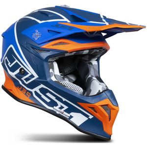 Just1 - J39 Thruster - Offroad Helm - Blauw Oranje - Thermoplastisch Hars