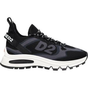 Dsquared2 Zwart en Grijs Stretch Mesh Sneaker , Black , Heren , Maat: 43 EU