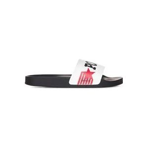 Dsquared2, Schoenen, Heren, Zwart, 41 EU, Leer, Slides met logo