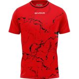 Givova - Sport T-shirt - Grafiet Rood-Zwart - Polyester