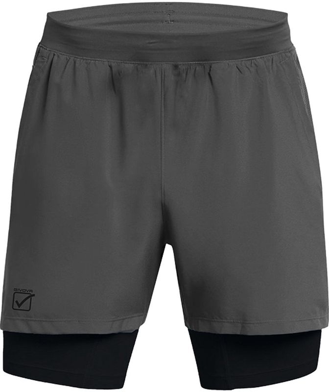 Givova - Korte Broek - 2-in-1 - Technische Stof - Zwart