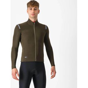 Castelli - Tutto Nano Ros - Lange Mouw Trui - Khaki - Elastisch - Waterafstotend