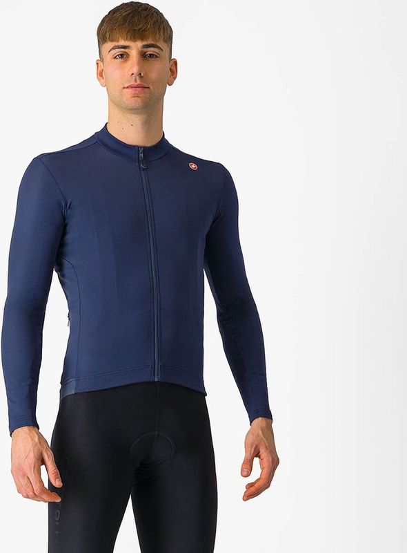 castelli espresso thermal long sleeve jersey blauw