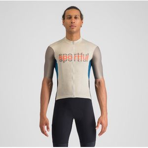 Sportful - Supergiara Logo Jersey - Grijs Groen - Korte Mouwen